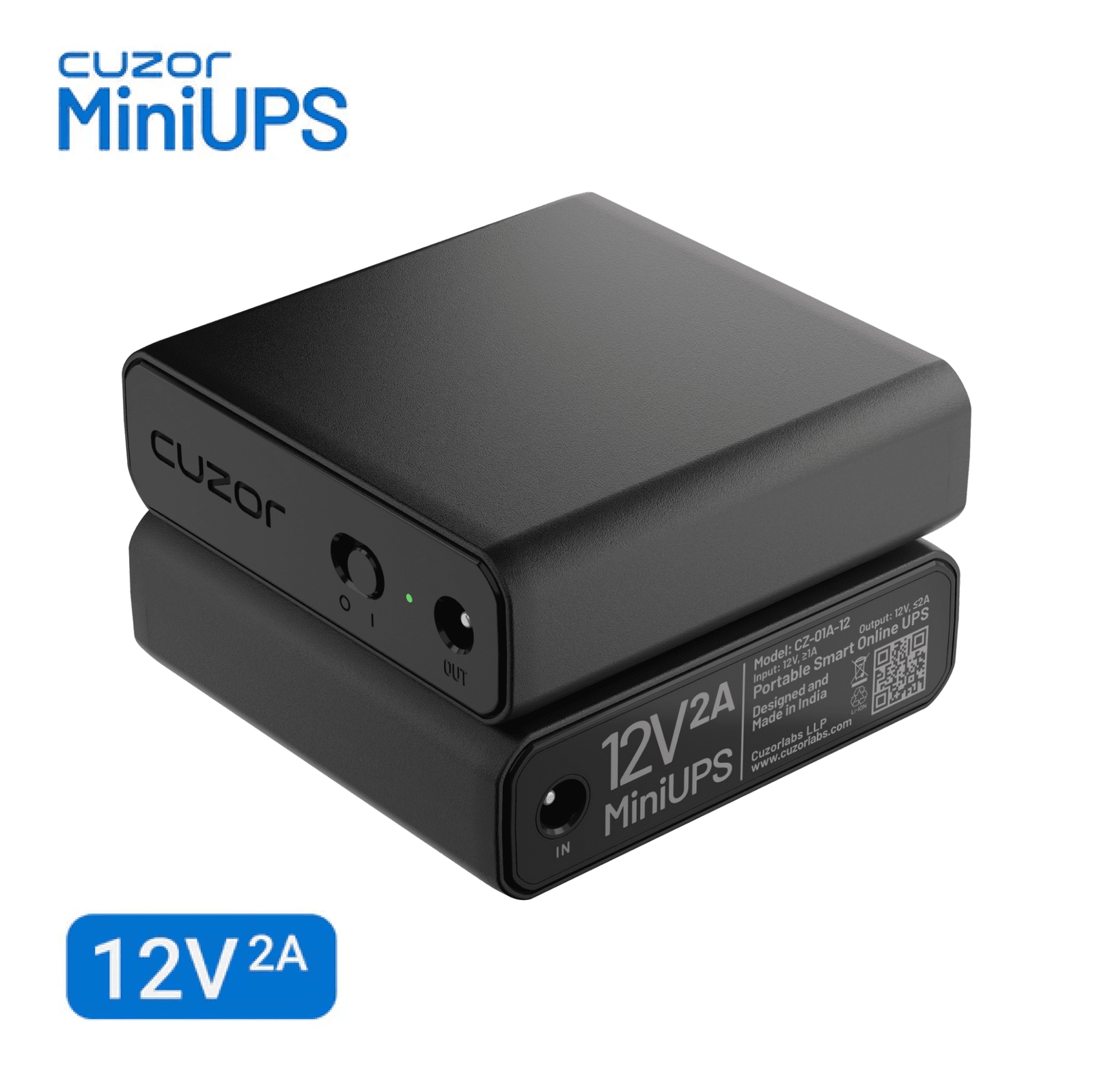 Cuzor Mini UPS 12V 2A | Upto 4 Hours Backup | 12 Months Warranty | Supports 12V Routers Upto 2 Amps